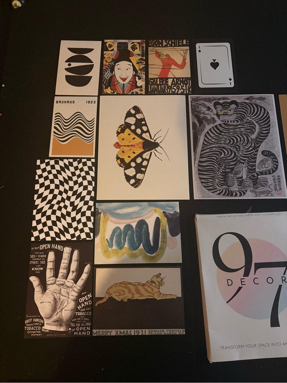Black and White Mixed Art Print Set with Accent Yellow Butterfly